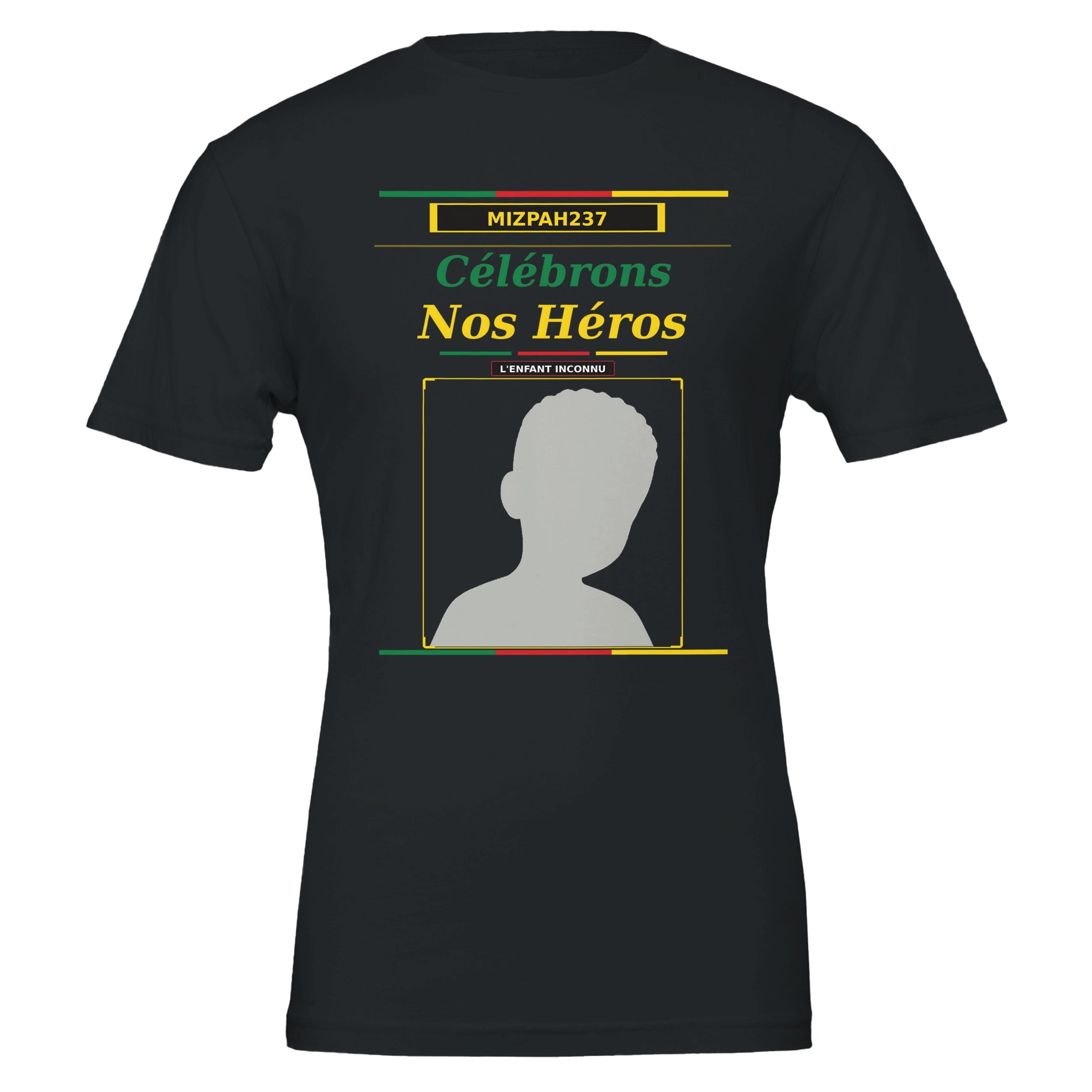 t shirt l'enfant inconnu | héros anonymes | cameroun | mizpah237 | snh 2026 | mémoire d330fdc5-ef52-486e-9f78-30c61c9f4b66